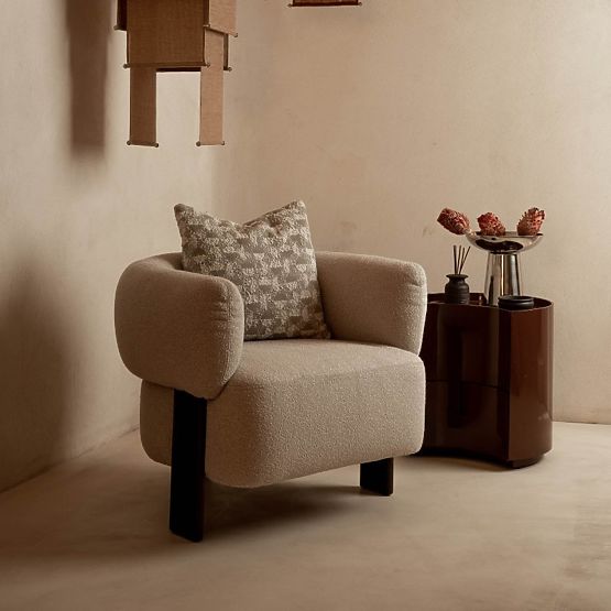 Noćni ormarić s ladicama Vena, bordo/smeđi, zaobljen, sjajni