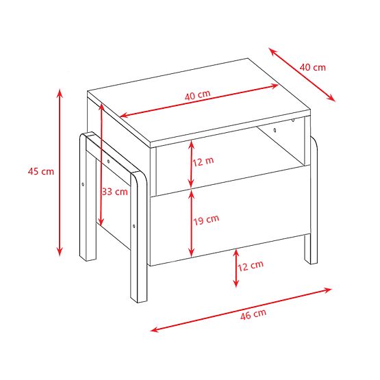 Noćni ormarić Viktor - bijeli