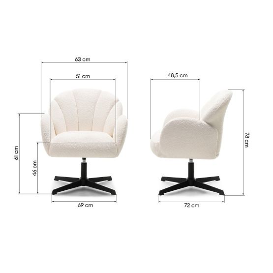 Okretna stolica Casablanca bijela, boucle