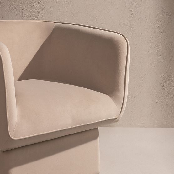 Okretna stolica One svijetlo bež, velur