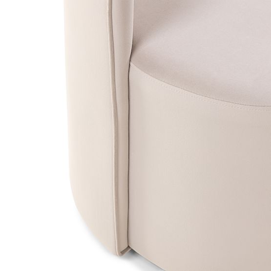 Okretna stolica Raval bež, baršunasta, zaobljena