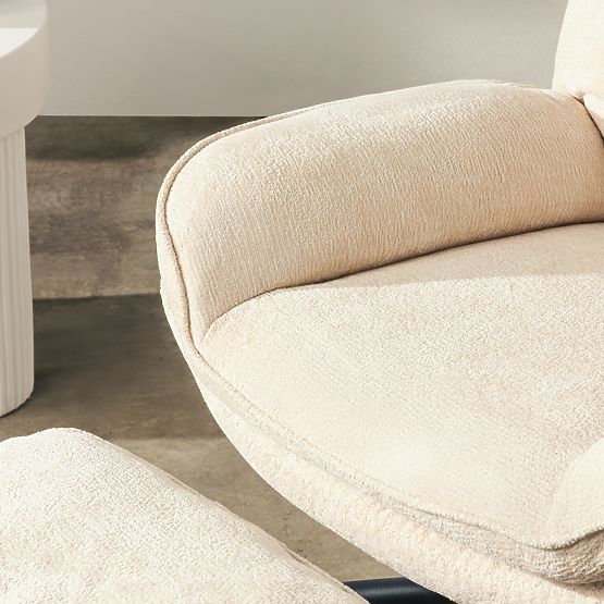 Okretna stolica s osloncem za noge Verano bež