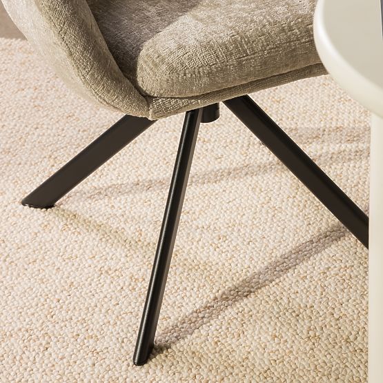 Okretna stolica Santos svijetlo bež/crne noge