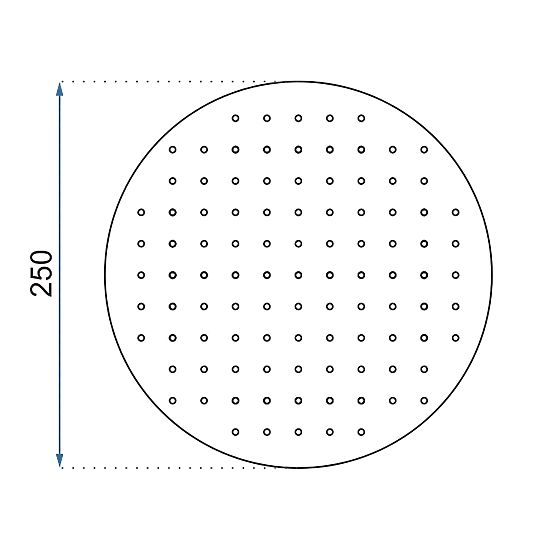 Okrugla tuš glava Rea 25cm Zlatna