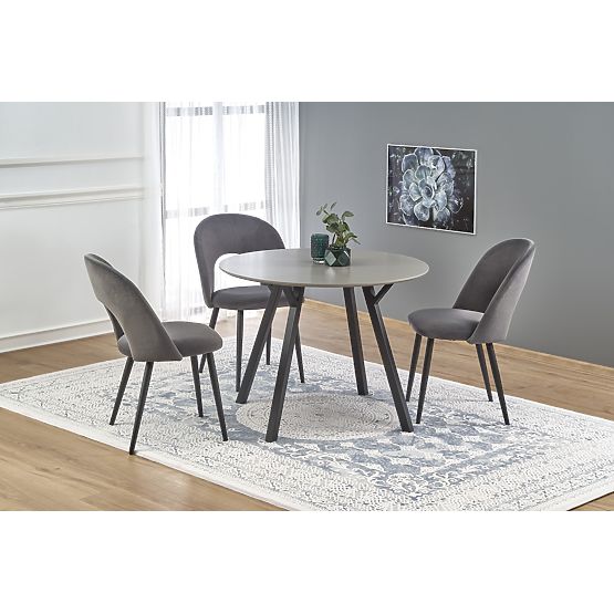 Okrugli stol BALROG, konstrukcija - crna, ploča - svijetlosiva (2p=1ks)