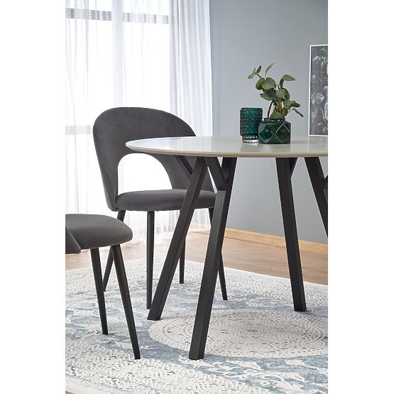 Okrugli stol BALROG, konstrukcija - crna, ploča - svijetlosiva (2p=1ks)