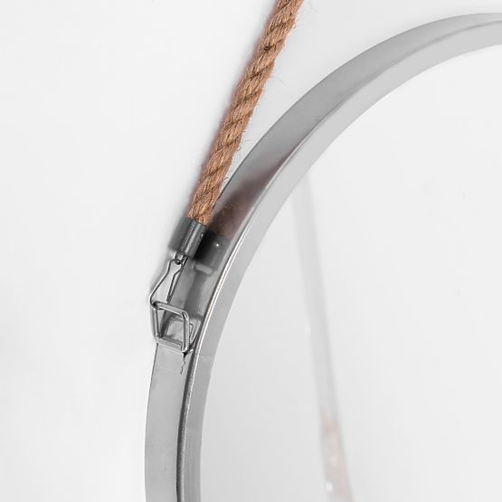 OKRUGLO SREBRNO OGLEDALO NA UŽETU 40CM KLMH-0410S-1