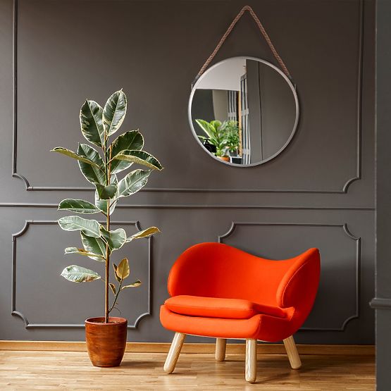 OKRUGLO SREBRNO OGLEDALO NA UŽETU 40CM KLMH-0410S-1