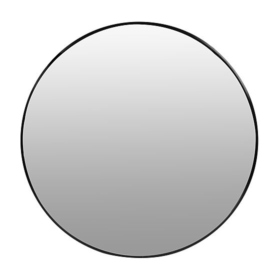 Okruglo zidno ogledalo 80 cm viseće moderni crni okvir aluminij ModernHome