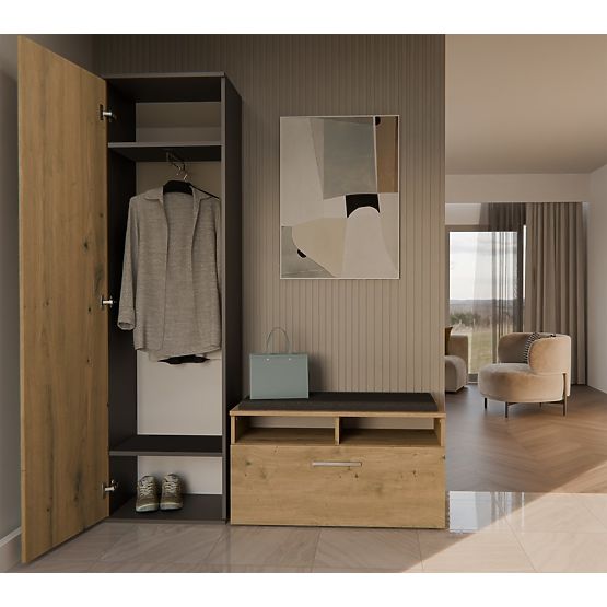 Ormar DUO ANTRACIT HRAST ARTISAN