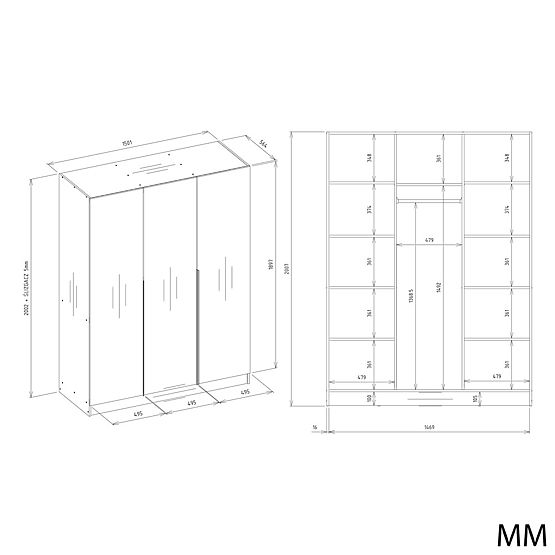 ORMAR SENSO 3D 150 CM 3 VRATA ZLATNE RUČKE ZA DNEVNI BORAVAK SPAVAĆU SOBU KAŠMIR BEŽ