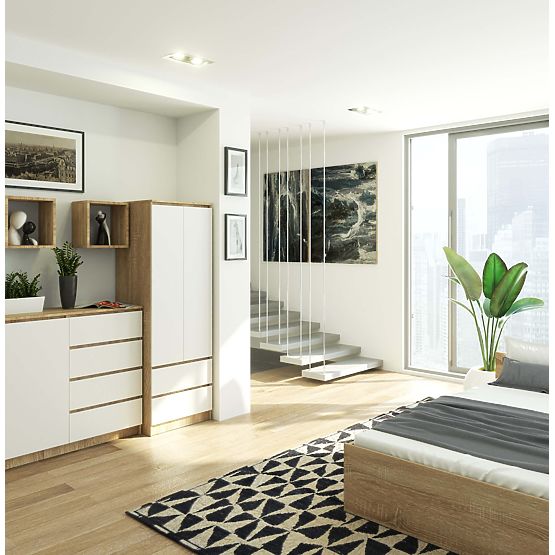 ORMAR STAR S 60 cm 2 VRATA 2 LADICE SONOMA / BIJELA