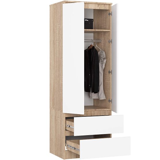 ORMAR STAR S 60 cm 2 VRATA 2 LADICE SONOMA / BIJELA