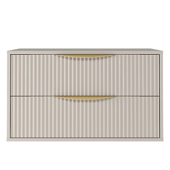 Ormarić ispod umivaonika Avila 2.0, 80 cm, rebrasti, zlatne ručke, kašmir