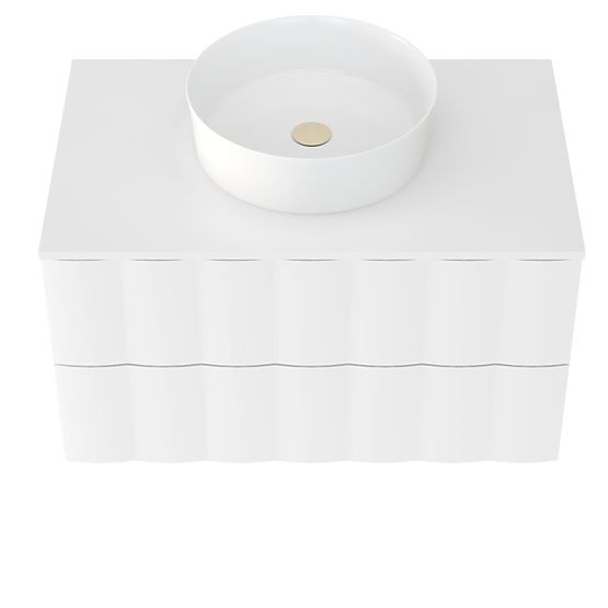 Ormarić ispod umivaonika na ploči Grita 80 cm, bijela, valovita prednja ploča