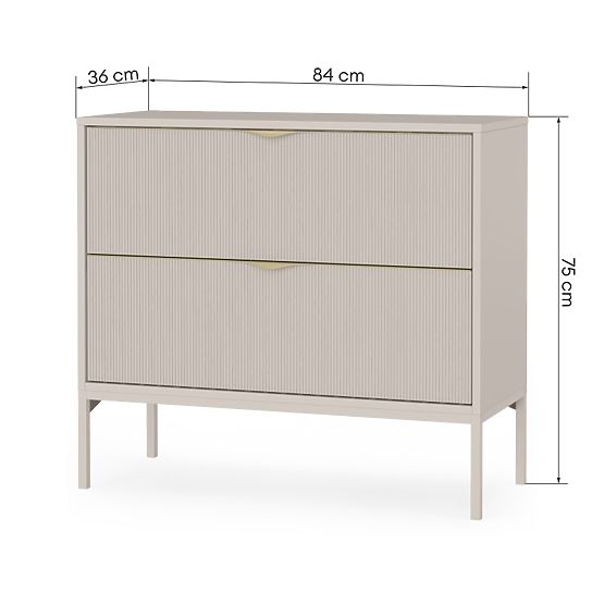 Ormarić ispod umivaonika na ploči Livia 80 cm, kašmir, metalne noge, s utorima