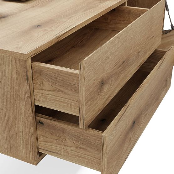 ORMARIĆ ISPOD UMIVAONIKA TIGO 1D2S HRAST EVOKE 140 CM 2 LADICE REBRASTA PREDNJA PLOČA VISEĆI