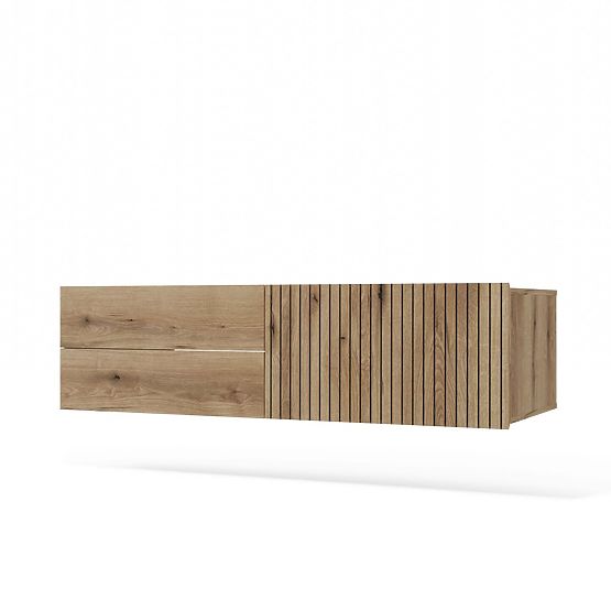 ORMARIĆ ISPOD UMIVAONIKA TIGO 1D2S HRAST EVOKE 140 CM 2 LADICE REBRASTA PREDNJA PLOČA VISEĆI