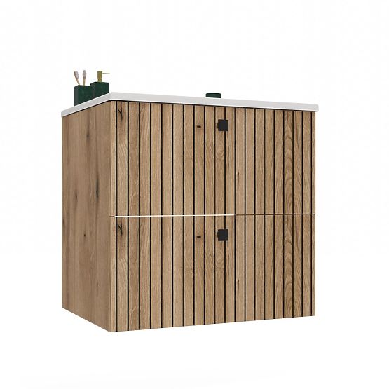 ORMARIĆ ISPOD UMIVAONIKA TIGO 60 2S HRAST EVOKE REBRASTA PREDNJA PLOČA + UMIVAONIK