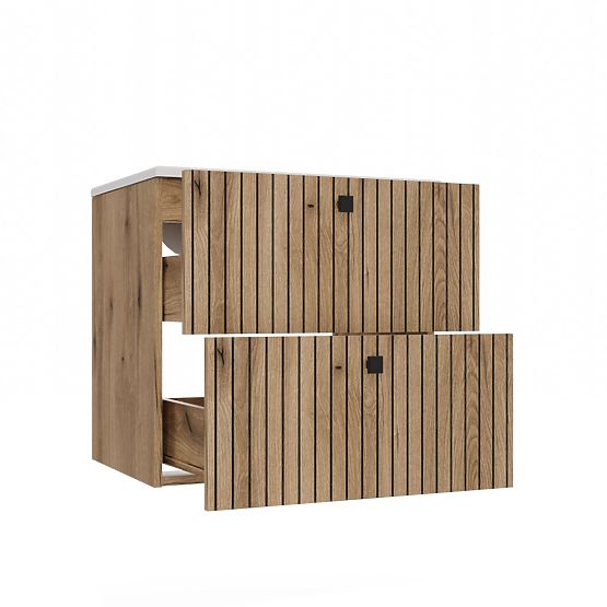 ORMARIĆ ISPOD UMIVAONIKA TIGO 60 2S HRAST EVOKE REBRASTA PREDNJA PLOČA + UMIVAONIK