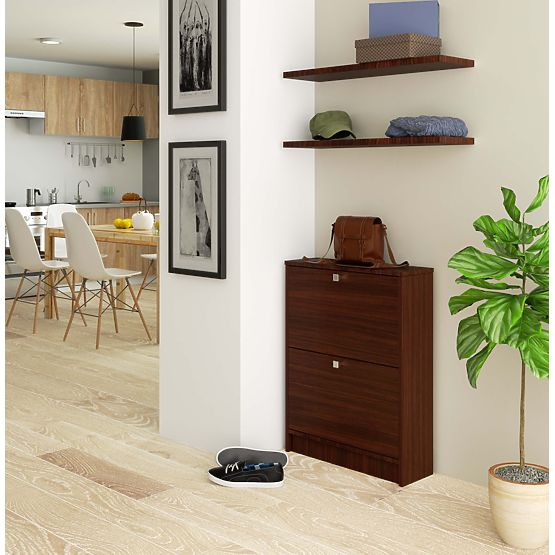 Ormarić za cipele s 2 preklopna vrata 60 cm - wenge