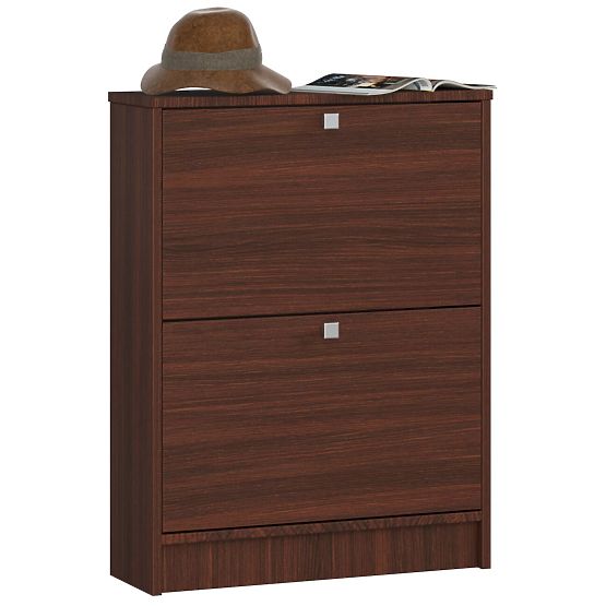 Ormarić za cipele s 2 preklopna vrata 60 cm - wenge
