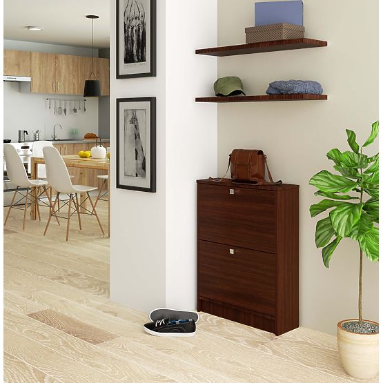 Ormarić za cipele s 2 preklopna vrata 60 cm - wenge