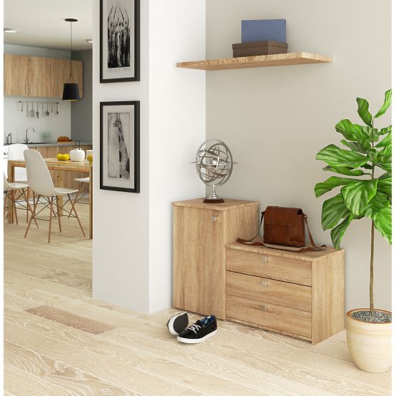 Ormarić za cipele S16 s komodom 3 preklopna vrata - hrast sonoma