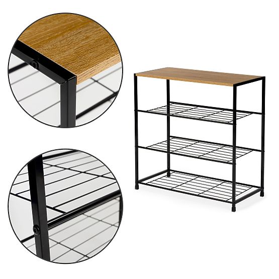 Ormarić za cipele stalak polica loft 3 razine