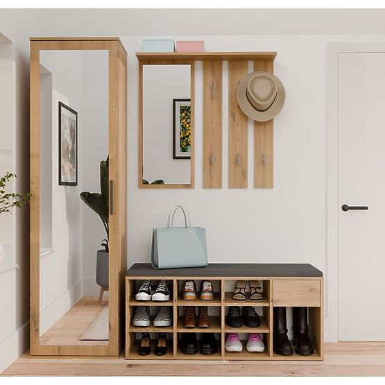 Otvorena ormarić za cipele TALLIN DUB ARTISAN za predsoblje