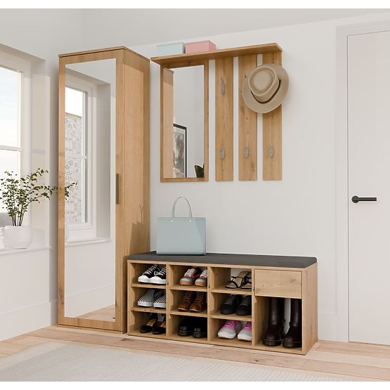 Otvorena ormarić za cipele TALLIN DUB ARTISAN za predsoblje