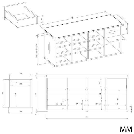 Otvorena Ormarić za Cipele TALLIN KAŠMIR BEŽ Za Predsoblje