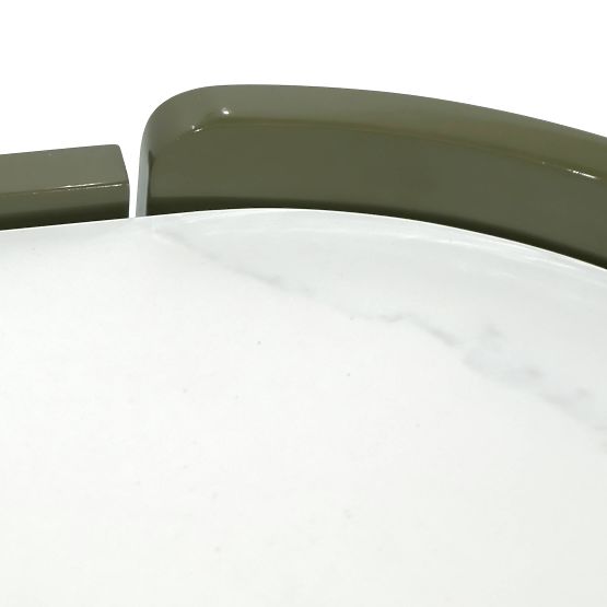 Ovalna komoda Nari, zelena/siva, spiek, sjajna