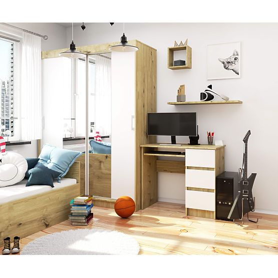 PISAĆI STOL A-6 CLP HRAST ARTISAN / BIJELI DESNI