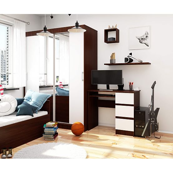 PISAĆI STOL A-6 CLP WENGE - BIJELI DESNORUKI