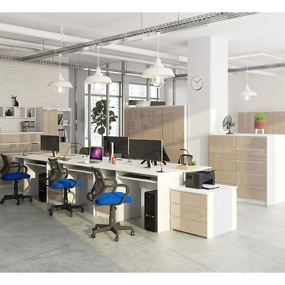 PISAĆI STOL CLP 135 cm PK BIJELI / CAPPUCCINO SJAJ