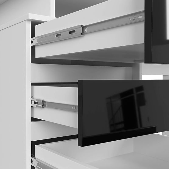 PISAĆI STOL CLP 135cm PK BIJELI / CRNI SJAJ