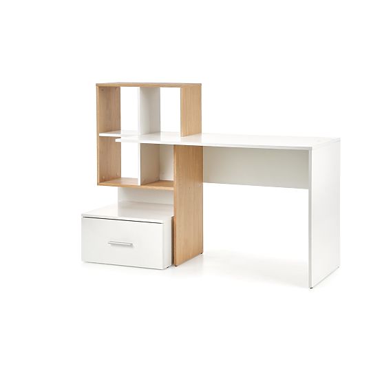 Pisaći stol GROSSO - zlatni hrast / bijela