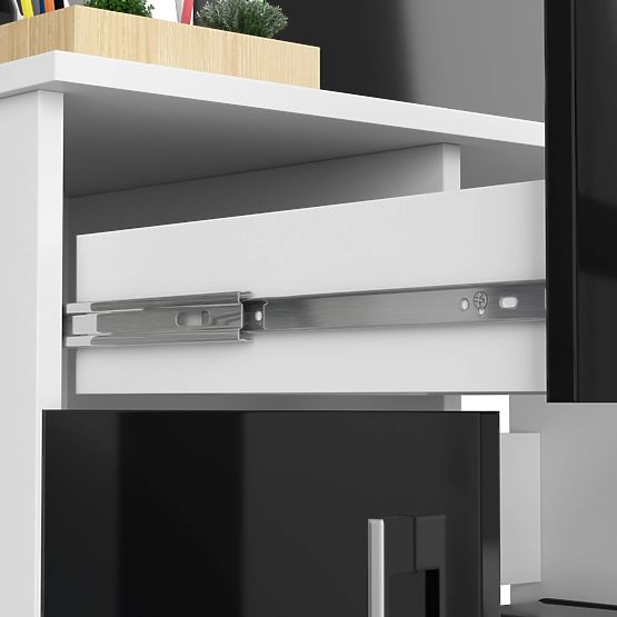 PISAĆI STOL JAY PK BIJELI / CRNI SJAJ