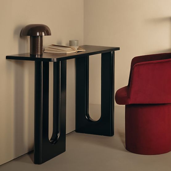 Pisaći stol/konzola Lichi 120 cm, crna, lukovi