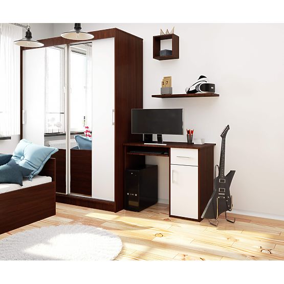 PISAĆI STOL PIN WENGE / BIJELA