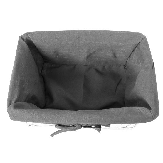 Pleteni koš 30x20x15 cm - bijelo-sivi