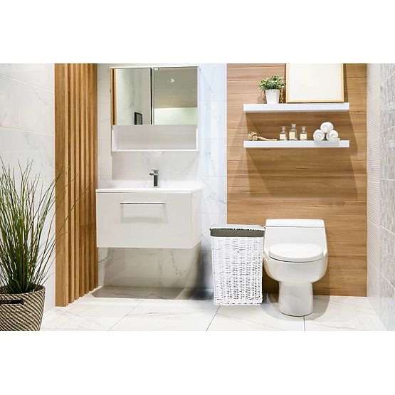 Pleteni koš 40x30x60 cm - 72L - bijelo-sivi