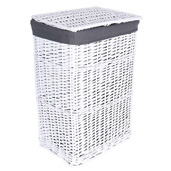 Pleteni koš 48x36x66 cm - 114L - bijelo-sivi