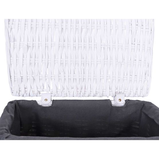 Pleteni koš 48x36x66 cm - 114L - bijelo-sivi