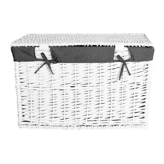 Pleteni kovčeg 105L 66x40x40 cm bijelo-siva
