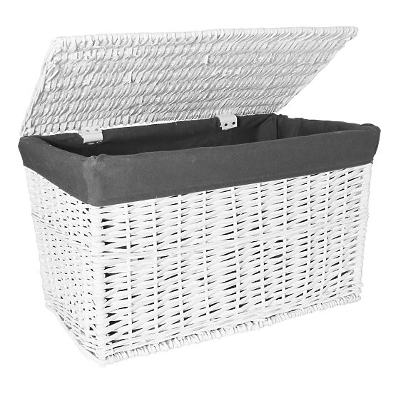 Pleteni kovčeg 65L 56x34x34 cm bijelo-siva