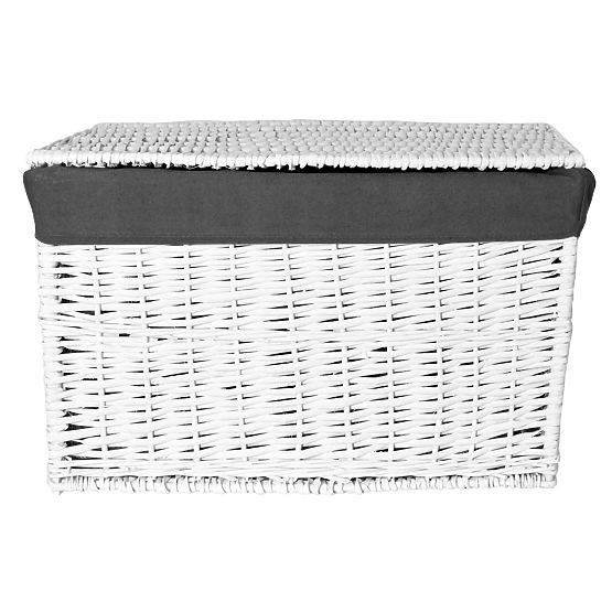 Pleteni kovčeg 65L 56x34x34 cm bijelo-siva