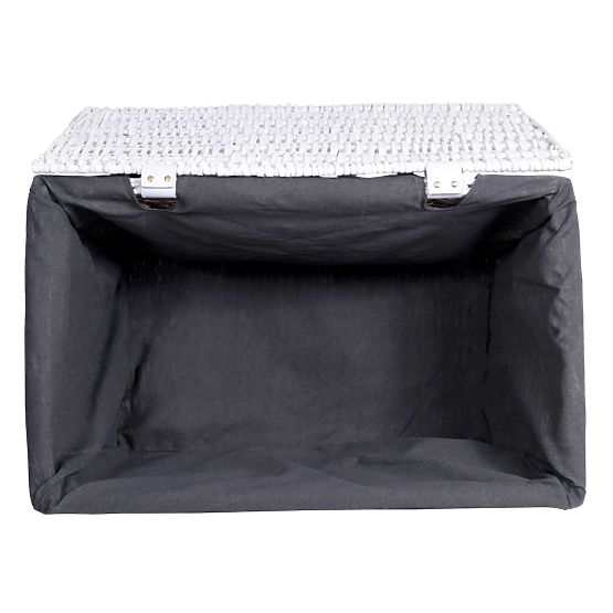 Pleteni sanduk 76x46x46 cm - 160L - bijelo-siva