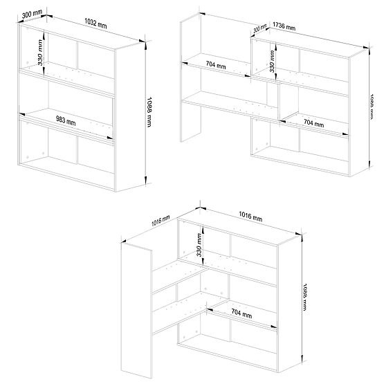 Podesivi mini regal TWIST - hrast sonoma
